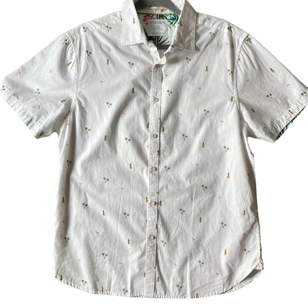 Denim & Flower Ricky Singh | Short Sleeve, Button Down, Tropical Print Shirt